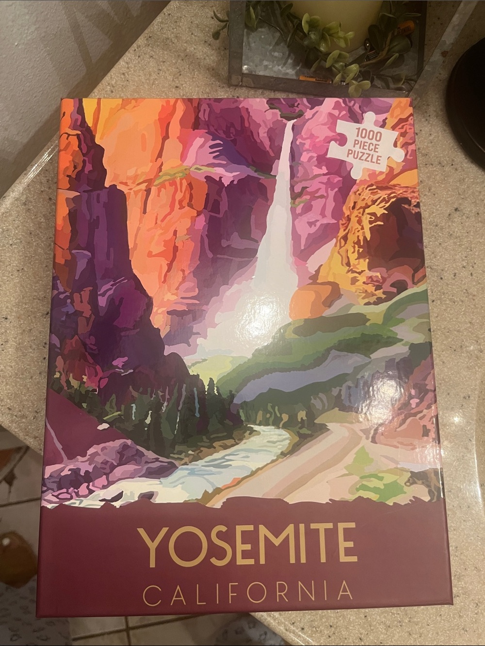 Yosemite California 1000-Piece Puzzle - Purple & Orange Artwork